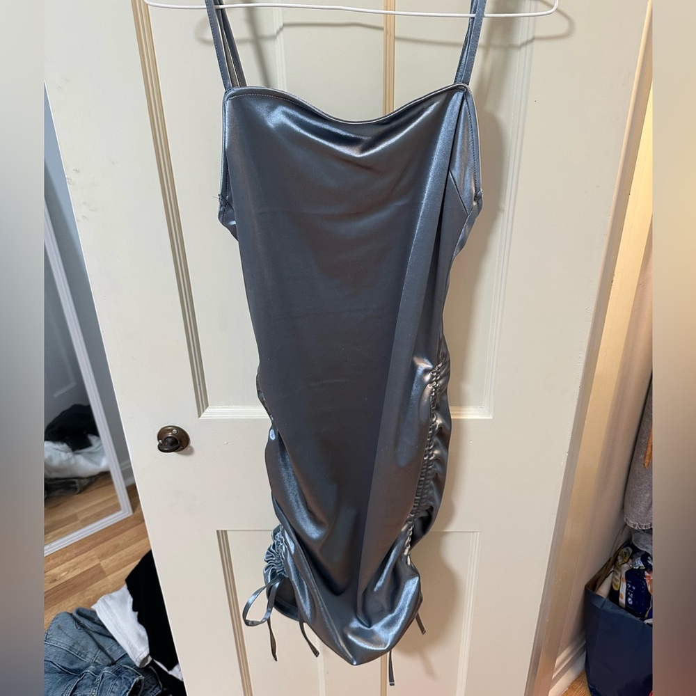 Saint Genies Silver Blue Bodycon Dress